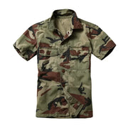 Men's Camouflage Cotton Shirt – Slim Fit Summer Tee | Camo Colors