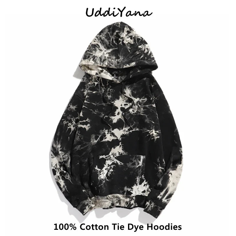 Cotton Tie Dye Hoodie – Unisex Harajuku Streetwear | Camo Colors