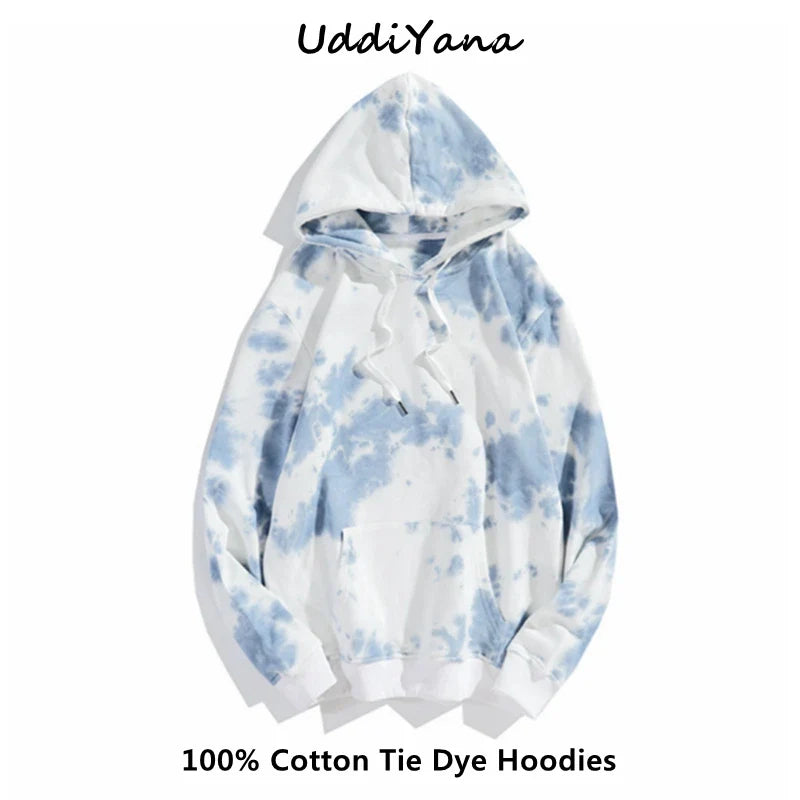 Cotton Tie Dye Hoodie – Unisex Harajuku Streetwear | Camo Colors