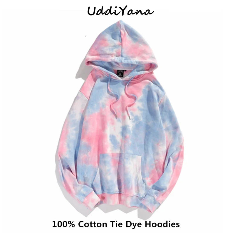 Cotton Tie Dye Hoodie – Unisex Harajuku Streetwear | Camo Colors
