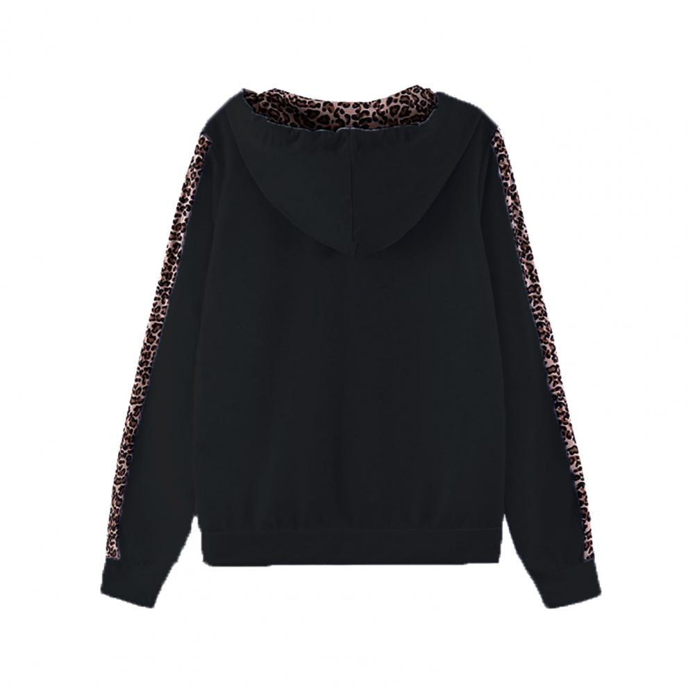 Women’s Leopard Stitching Two-Piece Tracksuit – Hoodie & Pants Set | Camo Colors