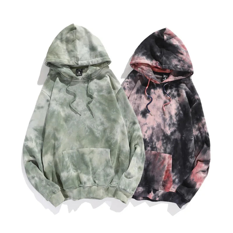 Cotton Tie Dye Hoodie – Unisex Harajuku Streetwear | Camo Colors