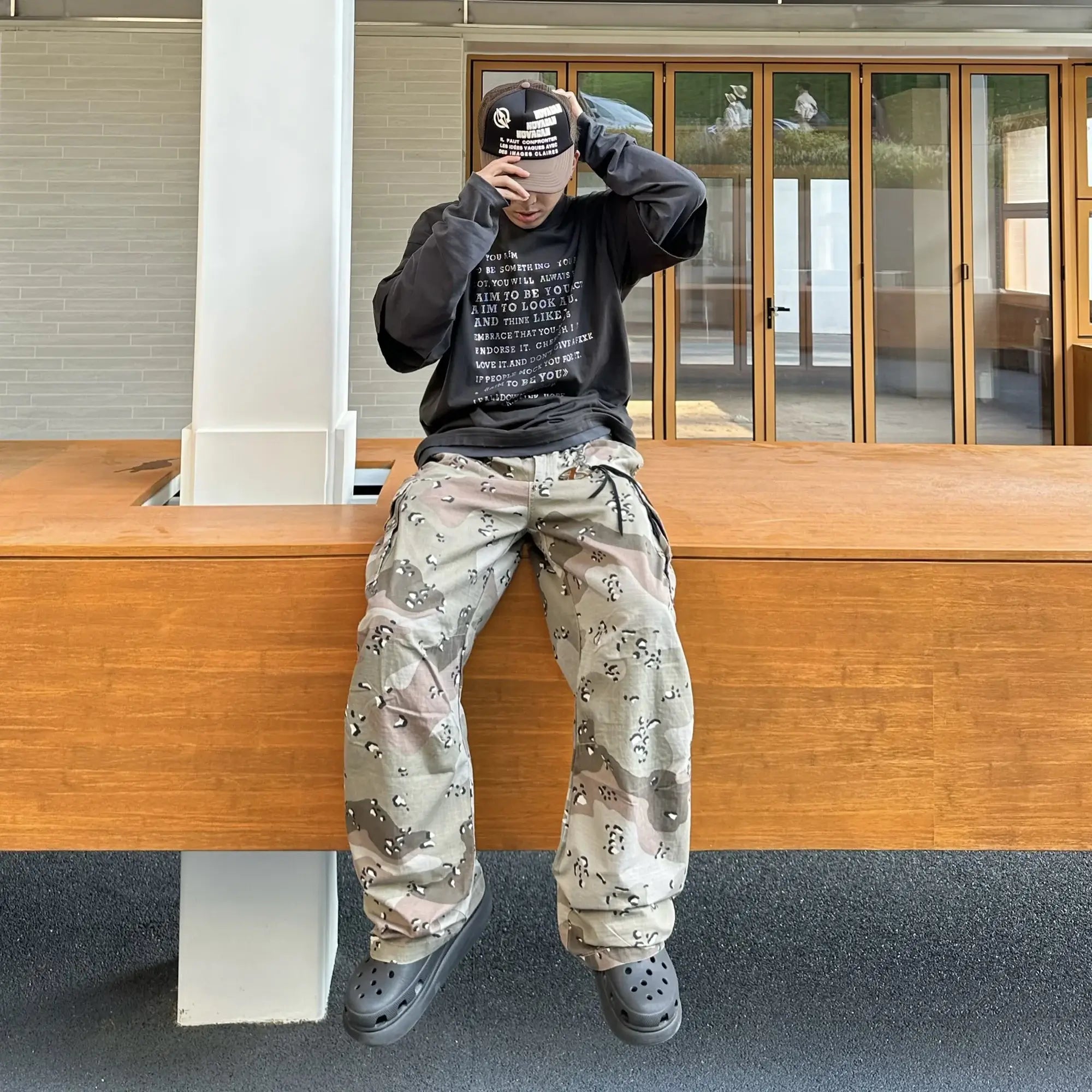 Japanese Streetwear Fall Camouflage Trousers Camo Colors