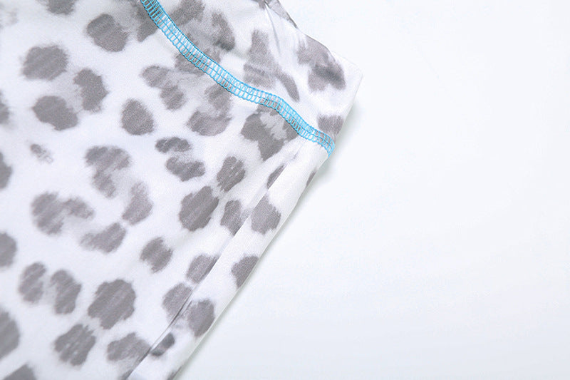 Leopard Letter Print 2-Piece Tracksuit – Crop Hoodie & Flare Pants | Camo Colors