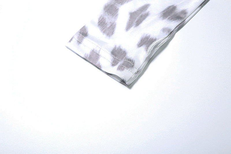 Leopard Letter Print 2-Piece Tracksuit – Crop Hoodie & Flare Pants | Camo Colors