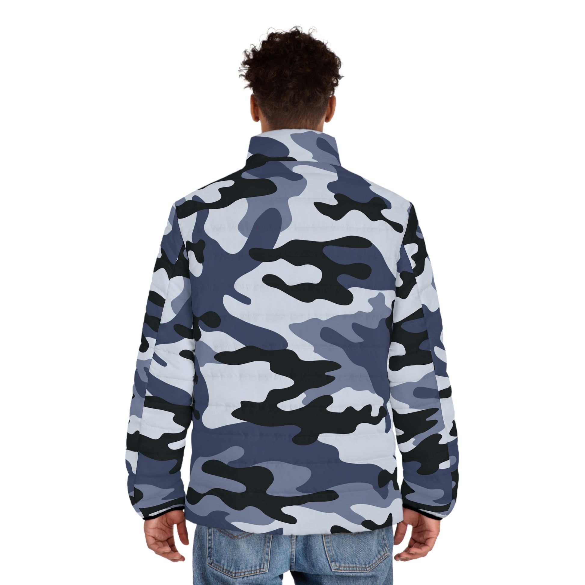 Camo Puffer Jacket | Light Blue Camo Colors