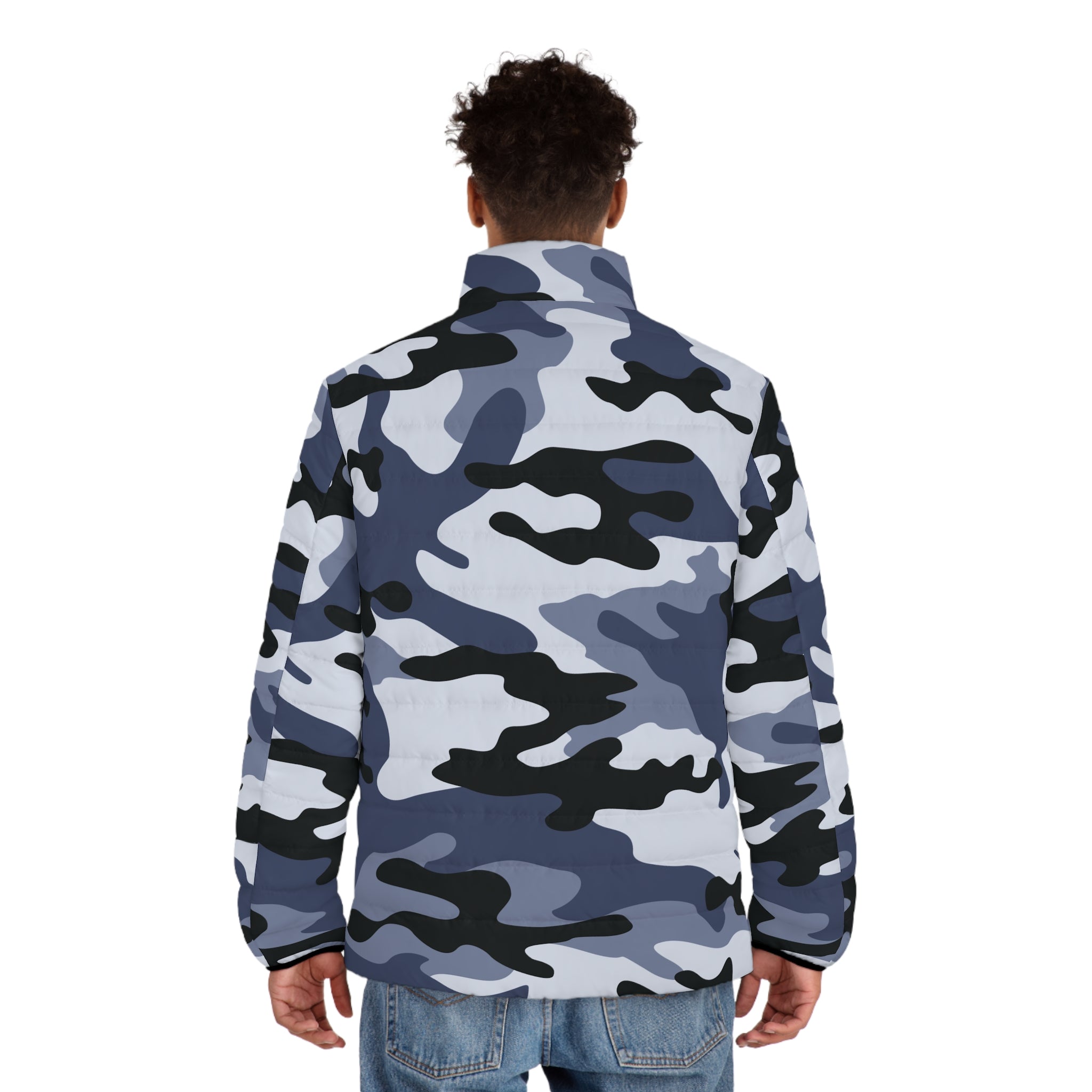 Camo Puffer Jacket | Light Blue Camo Colors
