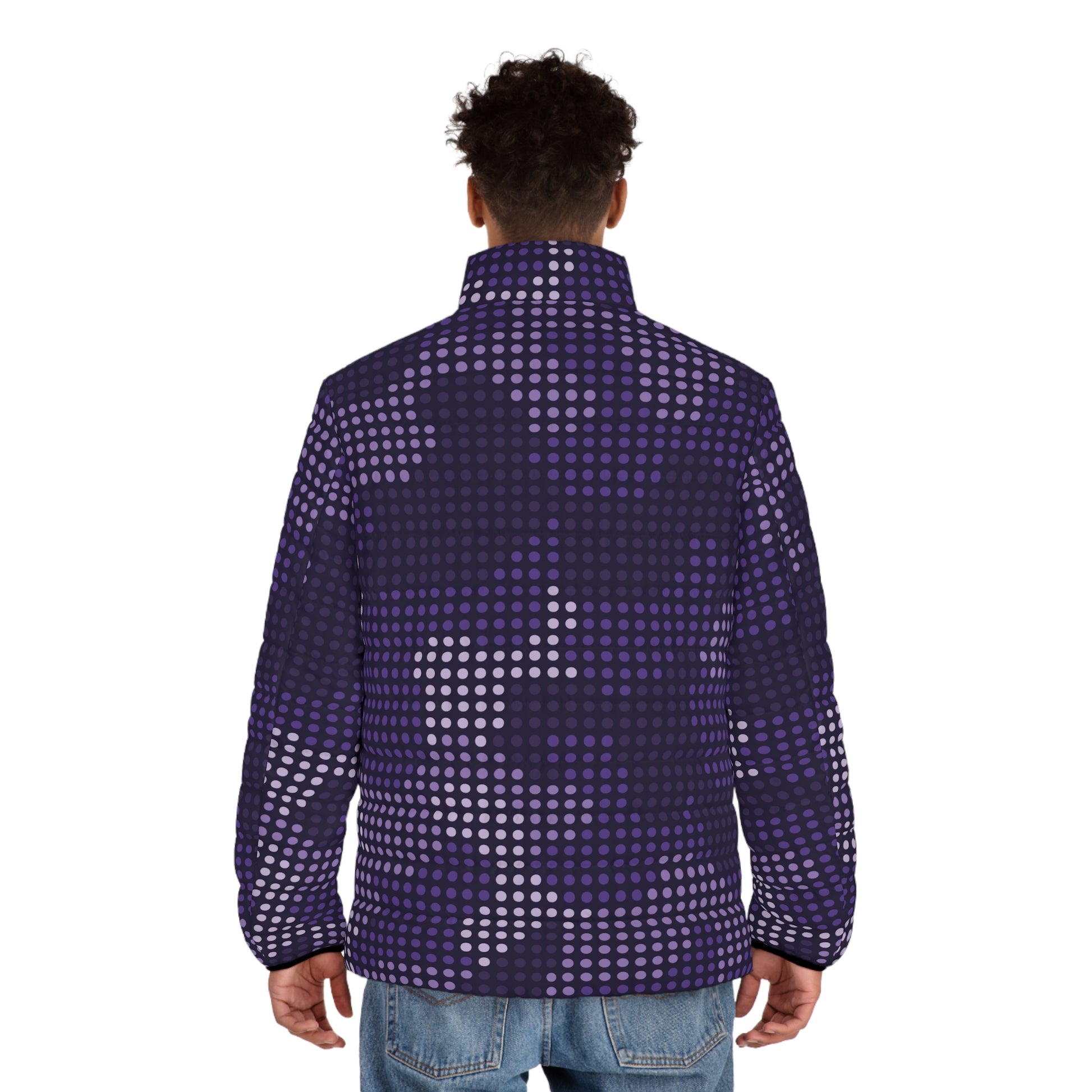 Camo Puffer Jacket | Blue LED Screen Camo Colors
