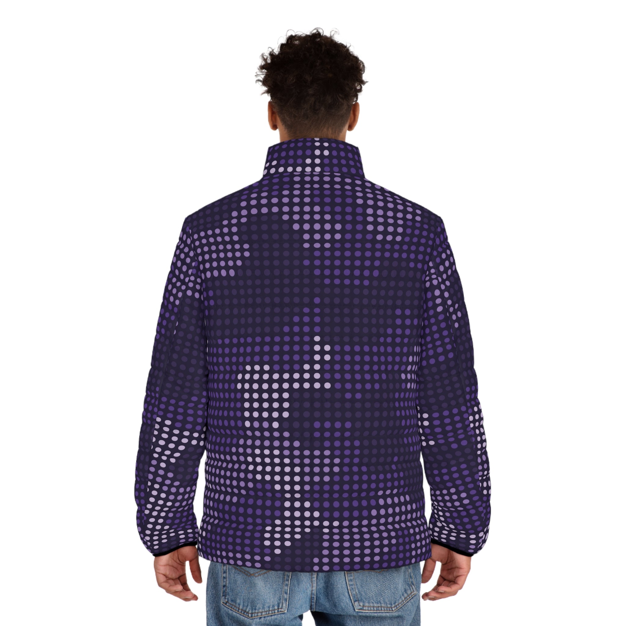 Camo Puffer Jacket | Blue LED Screen Camo Colors