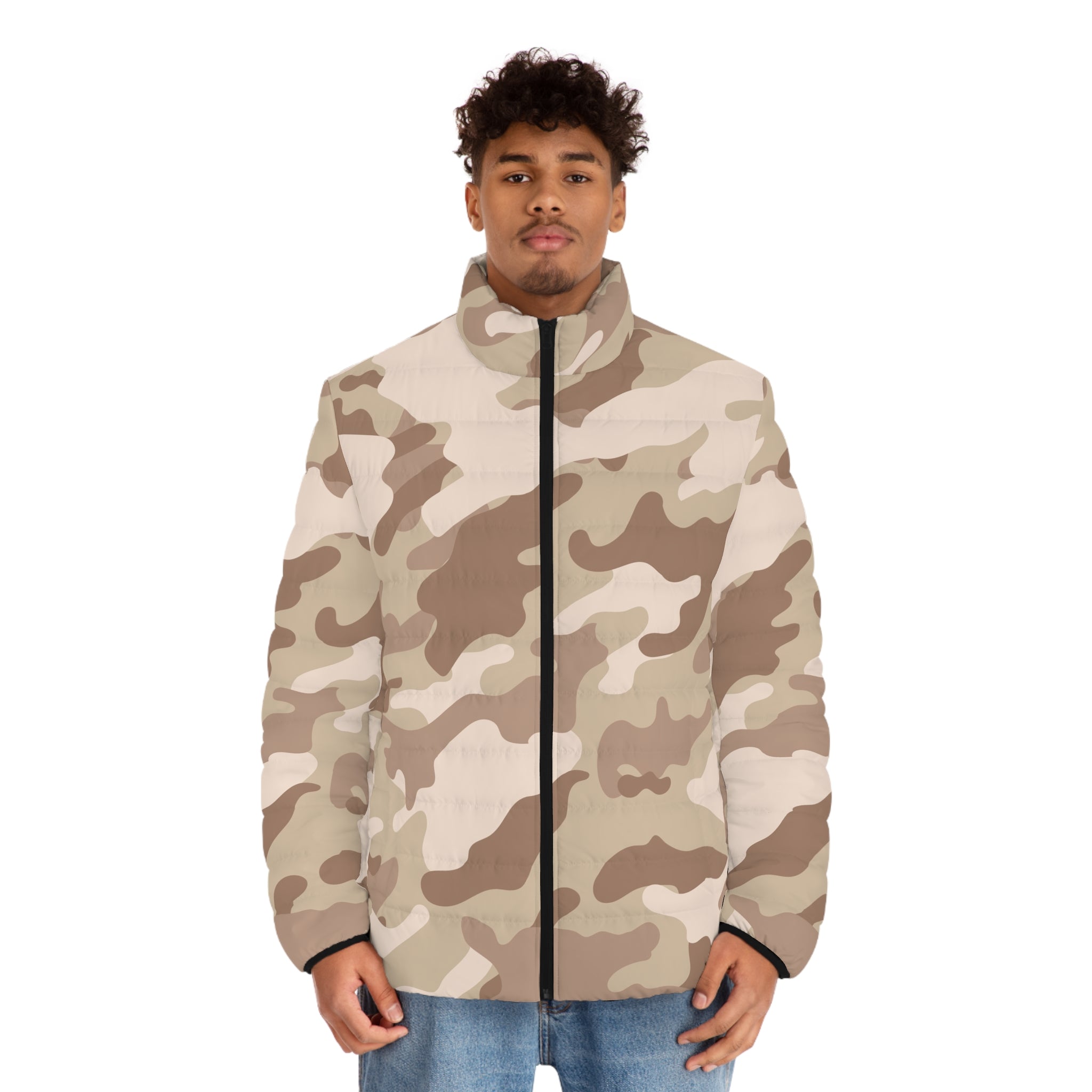 Camo Puffer Jacket | Desert Brown Camo Colors
