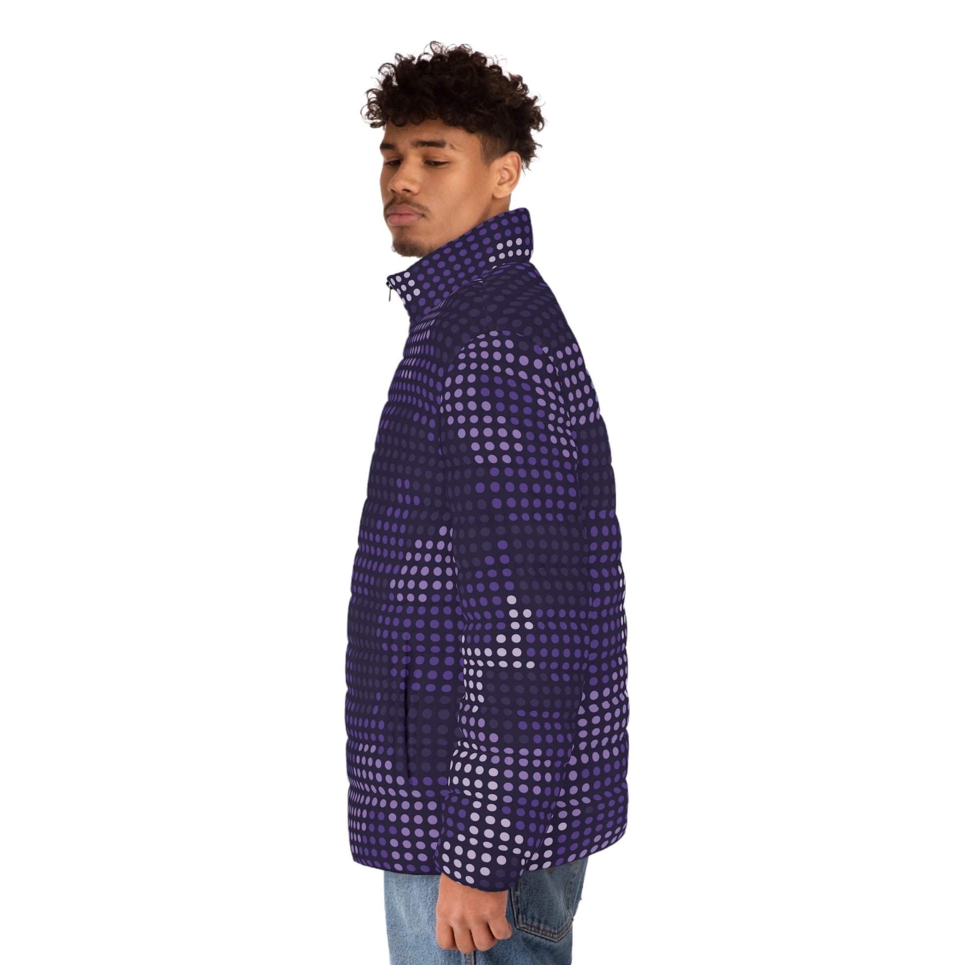 Camo Puffer Jacket | Blue LED Screen Camo Colors