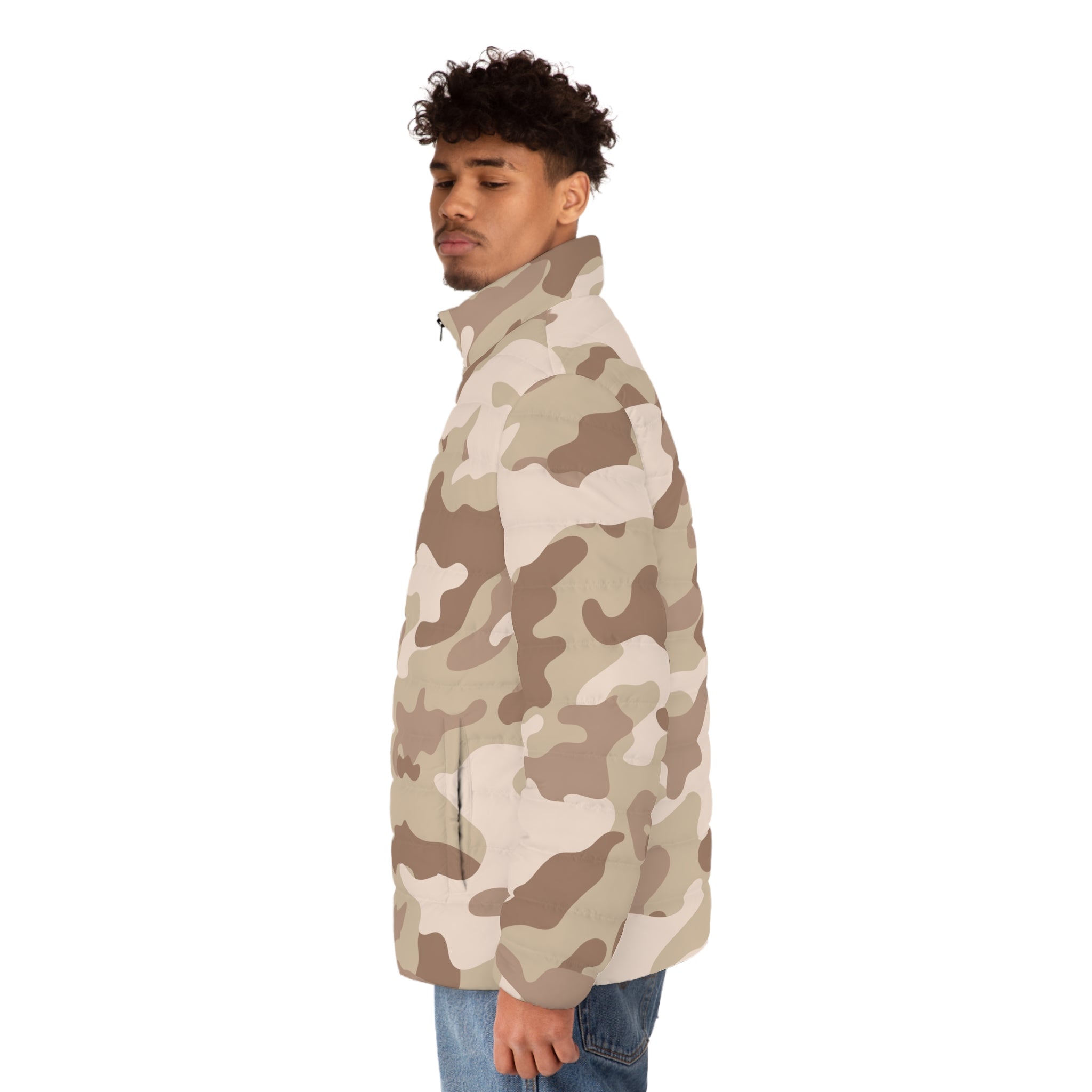 Camo Puffer Jacket | Desert Brown Camo Colors