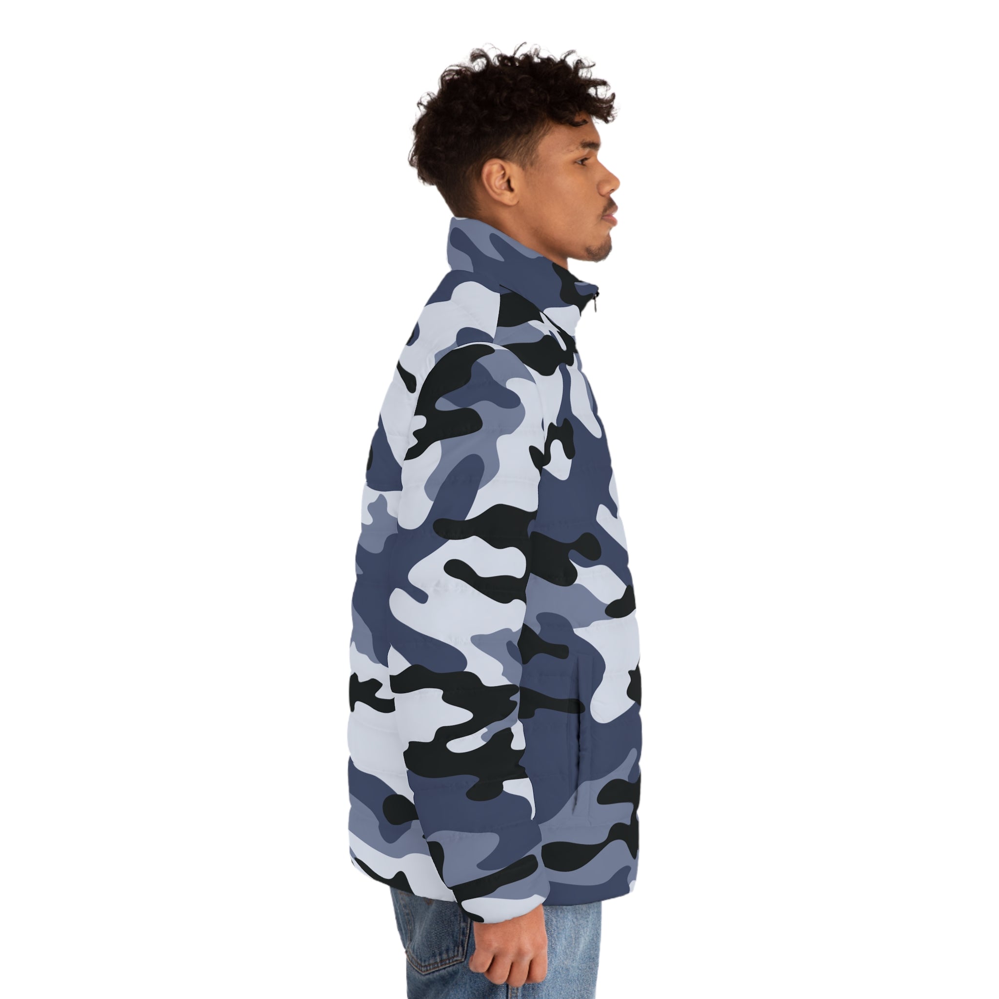 Camo Puffer Jacket | Light Blue Camo Colors