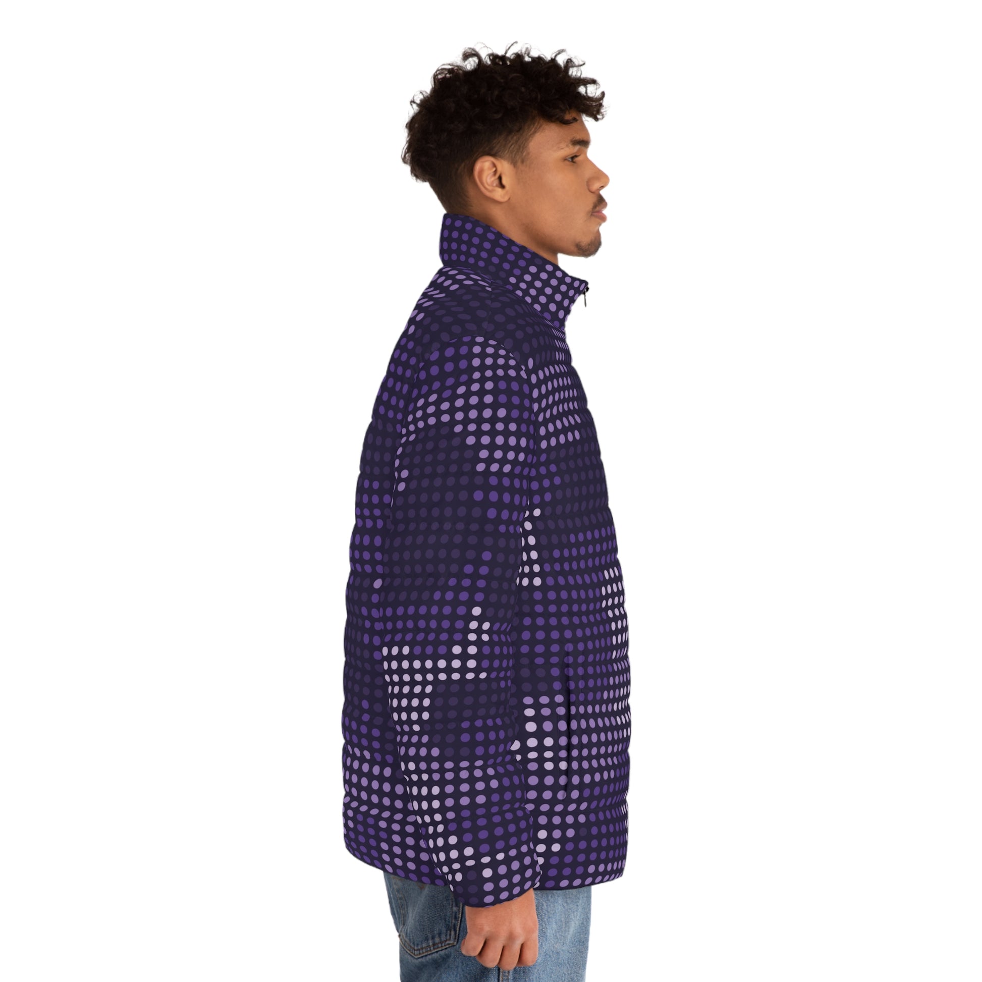 Camo Puffer Jacket | Blue LED Screen Camo Colors