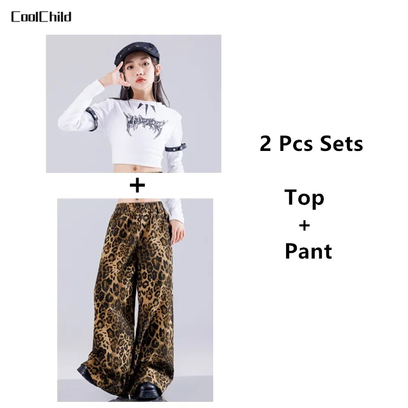 Girls' Hip-Hop Crop Top Camouflage Cargo Pants – Streetwear Style | Camo Colors