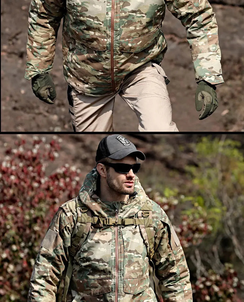 Men's Winter Hunting Jacket: Tactical, Waterproof, Insulated Camo Camo Colors