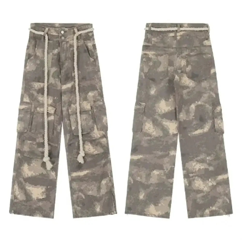 Autumn Camouflage Baggy Overalls with Drawstring Waist | Camo Colors