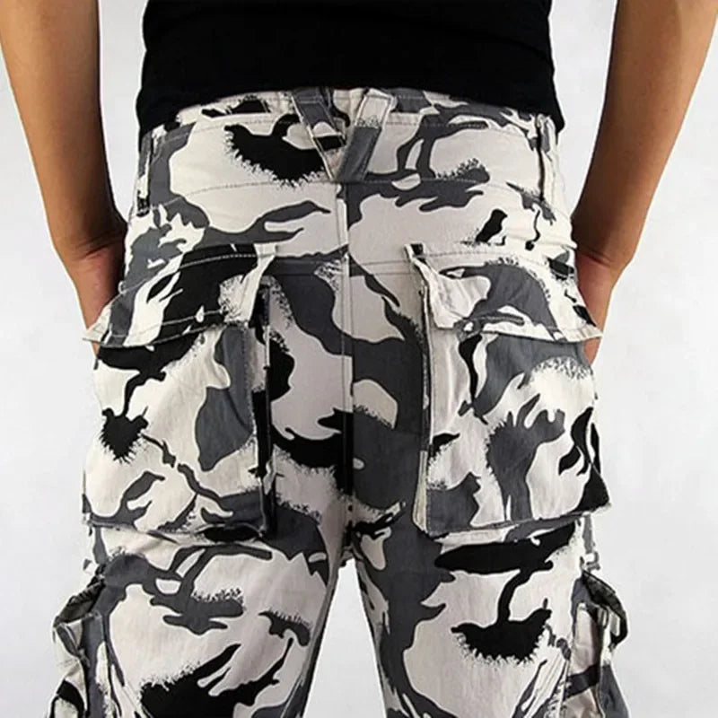 Men's Tactical Camouflage Cargo Pants | Military-Style Workwear | Camo Colors