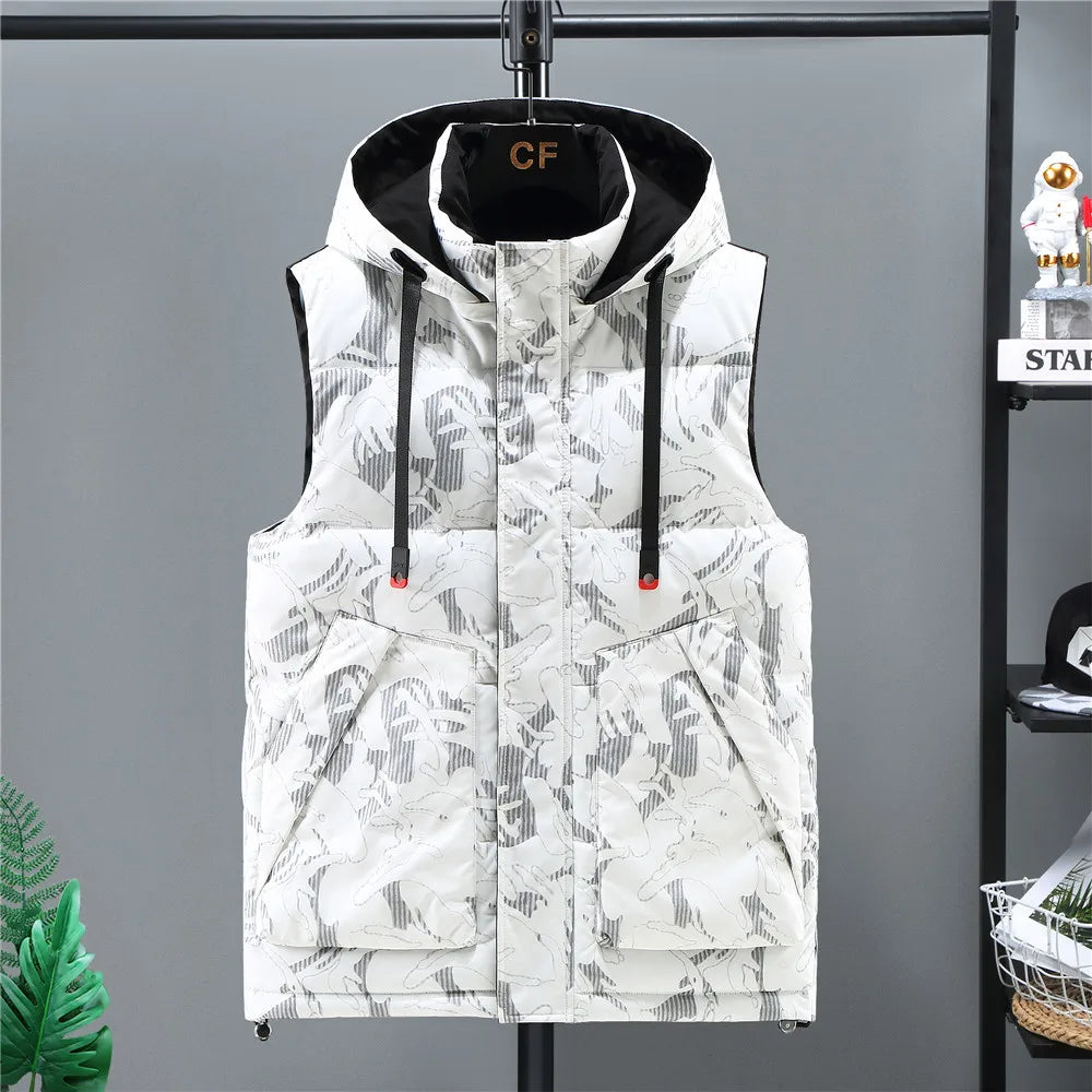 Men's Winter Camouflage Vest – Warm Hooded Sleeveless Jacket | Camo Colors