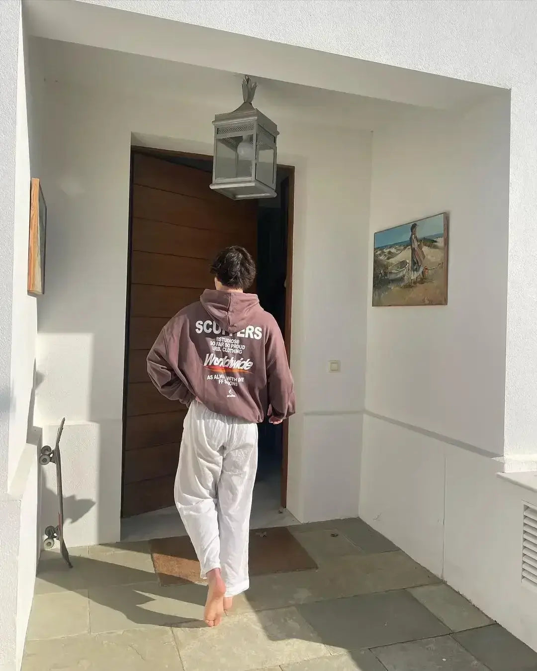 Oversized Light Blue Gothic Y2K Street Hoodie | Camo Colors