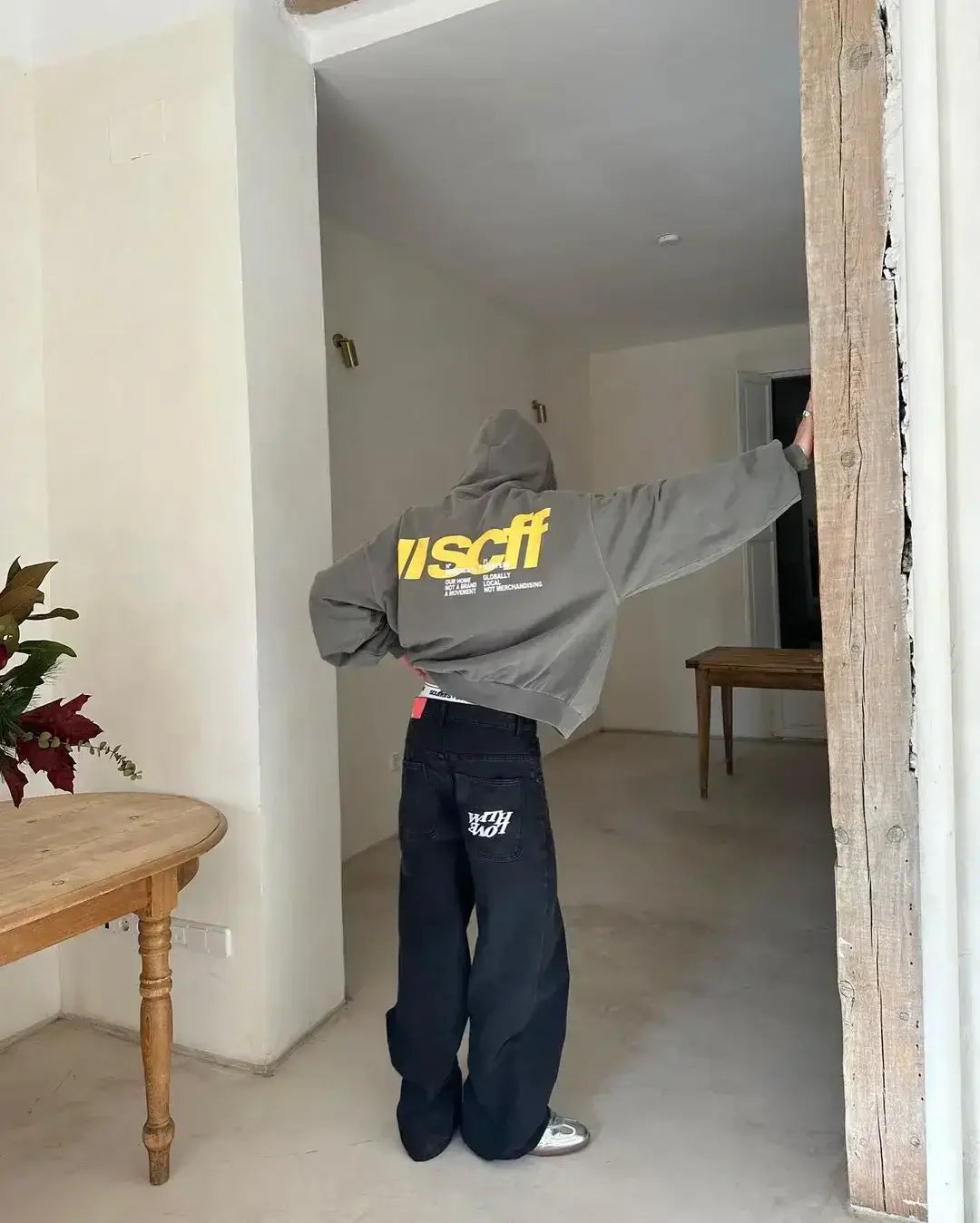 Oversized Light Blue Gothic Y2K Street Hoodie | Camo Colors