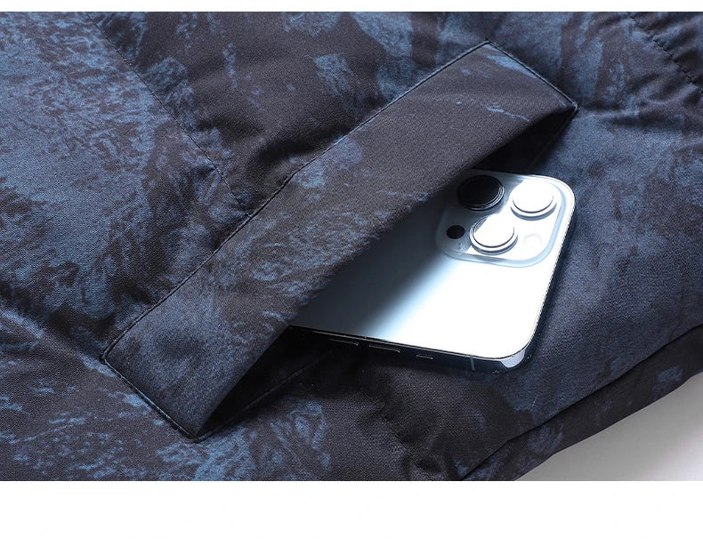 Men's Hip-Hop Camo Jacket: Windproof, Padded Stand Collar Parka Camo Colors