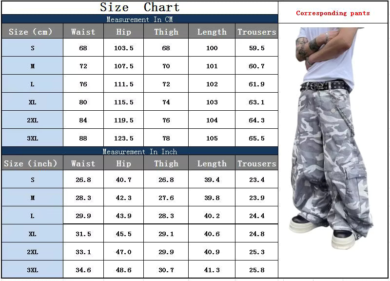 Men's Casual Camo Cargo Pants | Loose Fit, Multi-Pocket