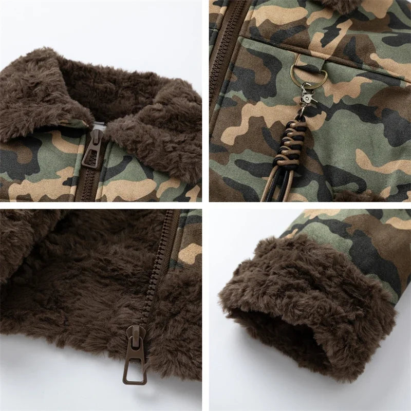 Women’s Camouflage Cropped Berber Fleece Jacket | Camo Colors