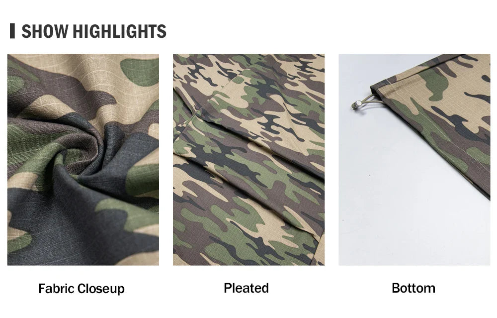 Men’s Drawstring Camouflage Cargo Jogger Pants | Camo Colors