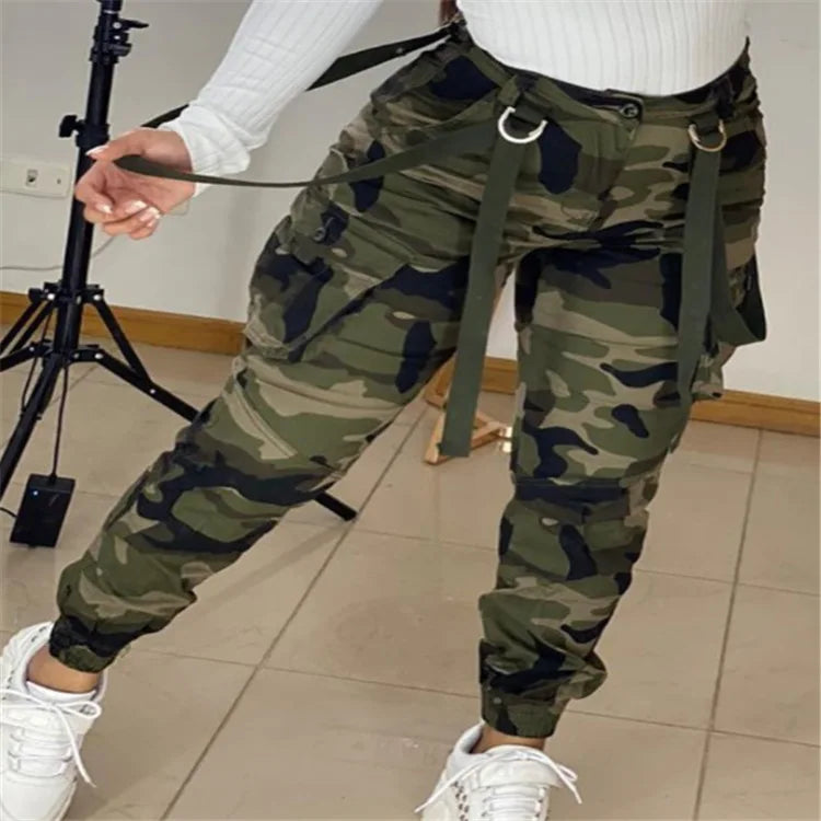 Women's High-Waist Camo Sports Cargo Pants – Military Green | Camo Colors