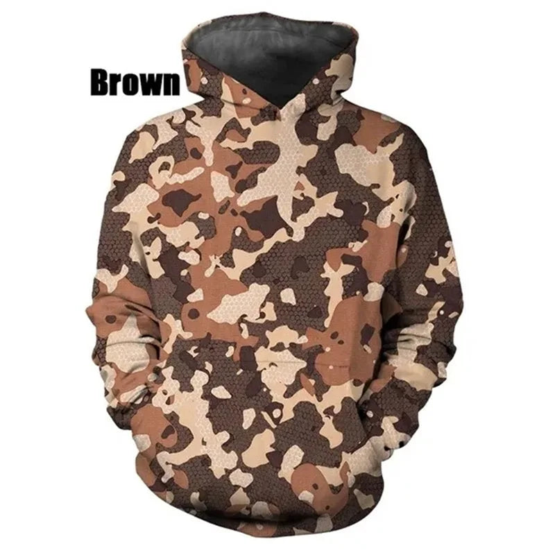 3D Print Camouflage Graphic Sweatshirts For Men Women Fashion Casual Pullover Hoodies Loose Plus Size Streetwear Hoodies | Camo Colors
