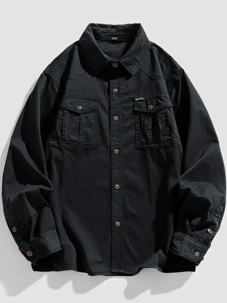 Men’s Camouflage Cotton Button-Up Shirt – Casual & Loose Fit | Camo Colors