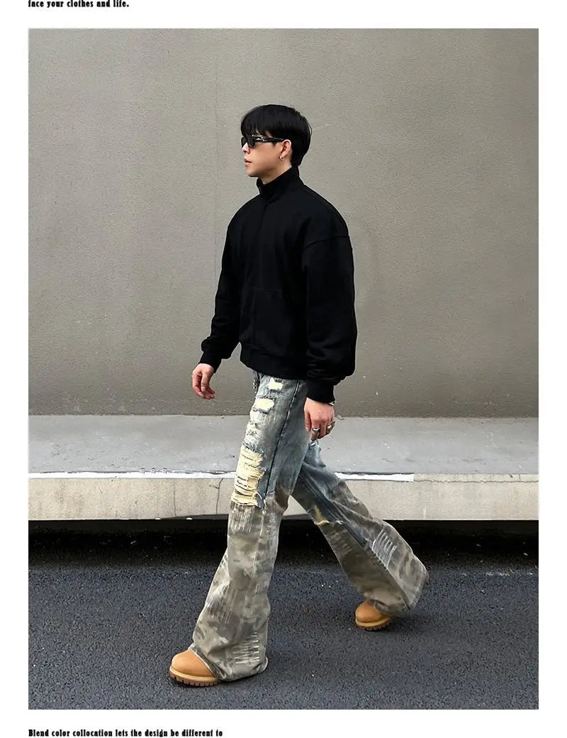 American High Street Washed Straight-Leg Jeans | Camo Colors