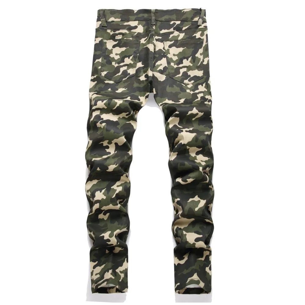 Denim Jeans For Men | Camouflage Five Style Straight Leg Camo Colors