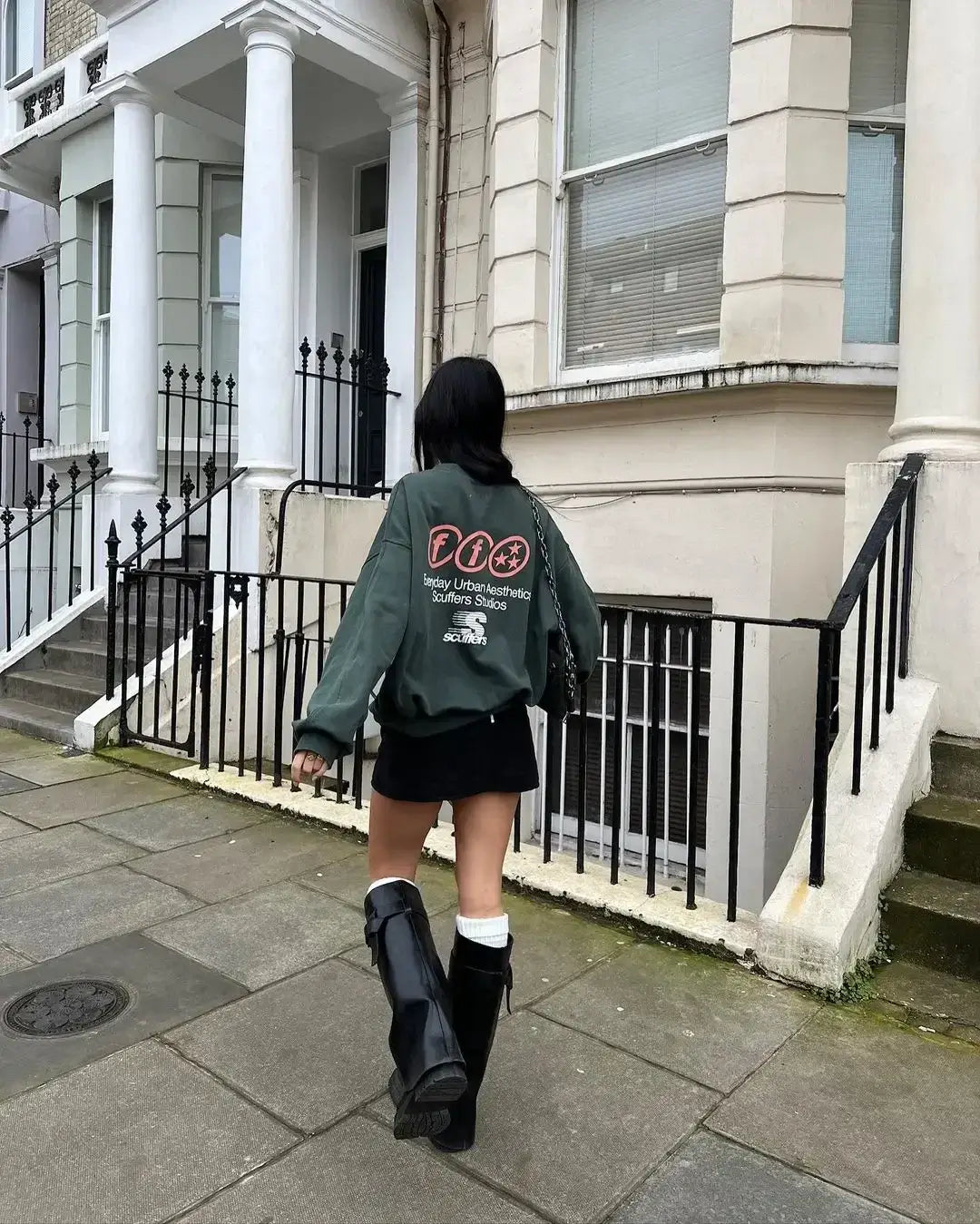 Oversized Light Blue Gothic Y2K Street Hoodie | Camo Colors