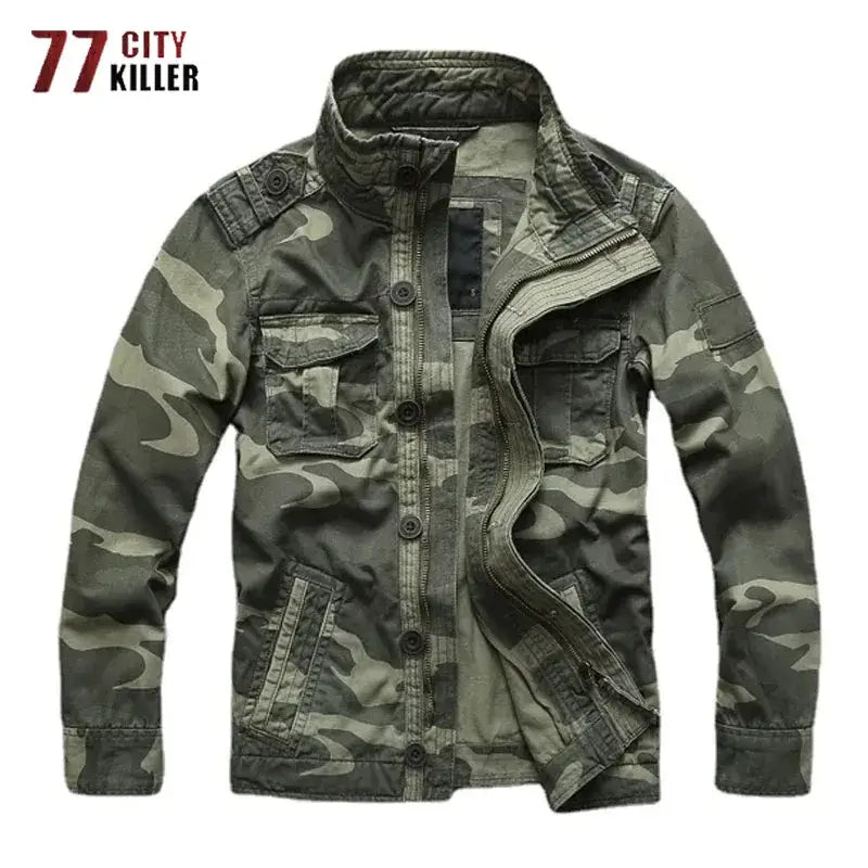 Men's Cargo Denim Jacket – Tactical Casual Wear | Camo Colors