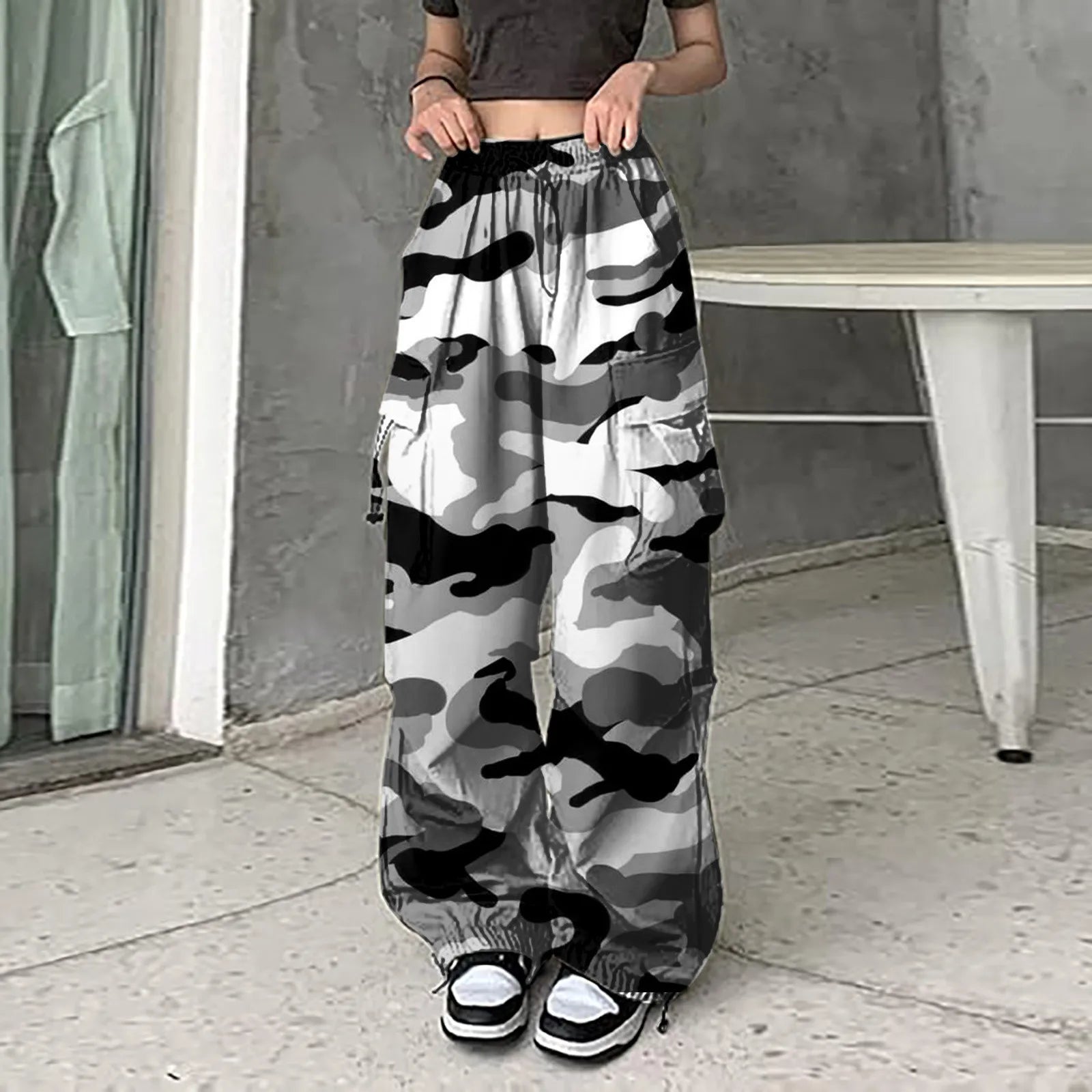 Women's Camo Cargo Joggers – Baggy Wide-Leg Sweatpants | Camo Colors