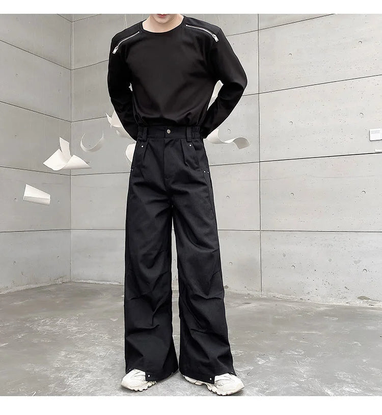 Japanese Style Men’s Wide-Leg Trousers with Pockets 2025 Camo Colors