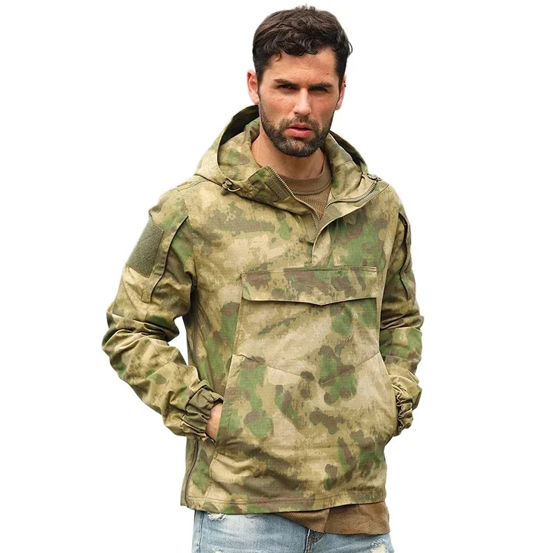Camouflage Tactical Jacket | Military-Inspired Windbreaker for Men | Camo Colors