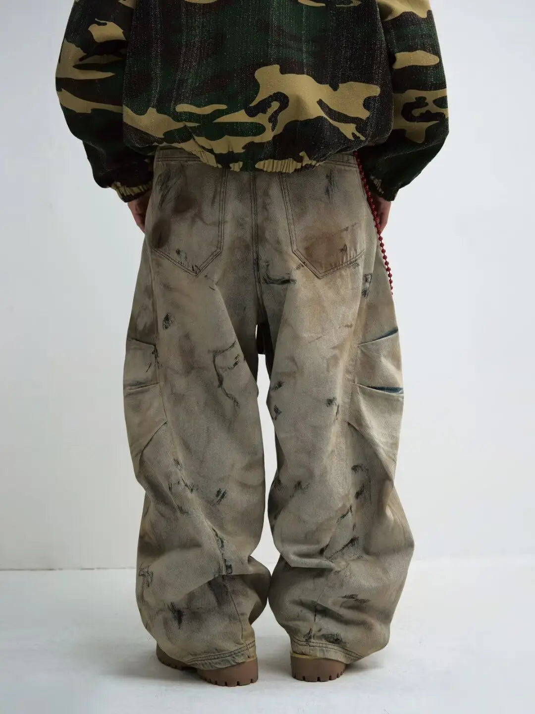 High Street Tie-Dye Distressed Jeans – Hip-Hop Retro Style | Camo Colors