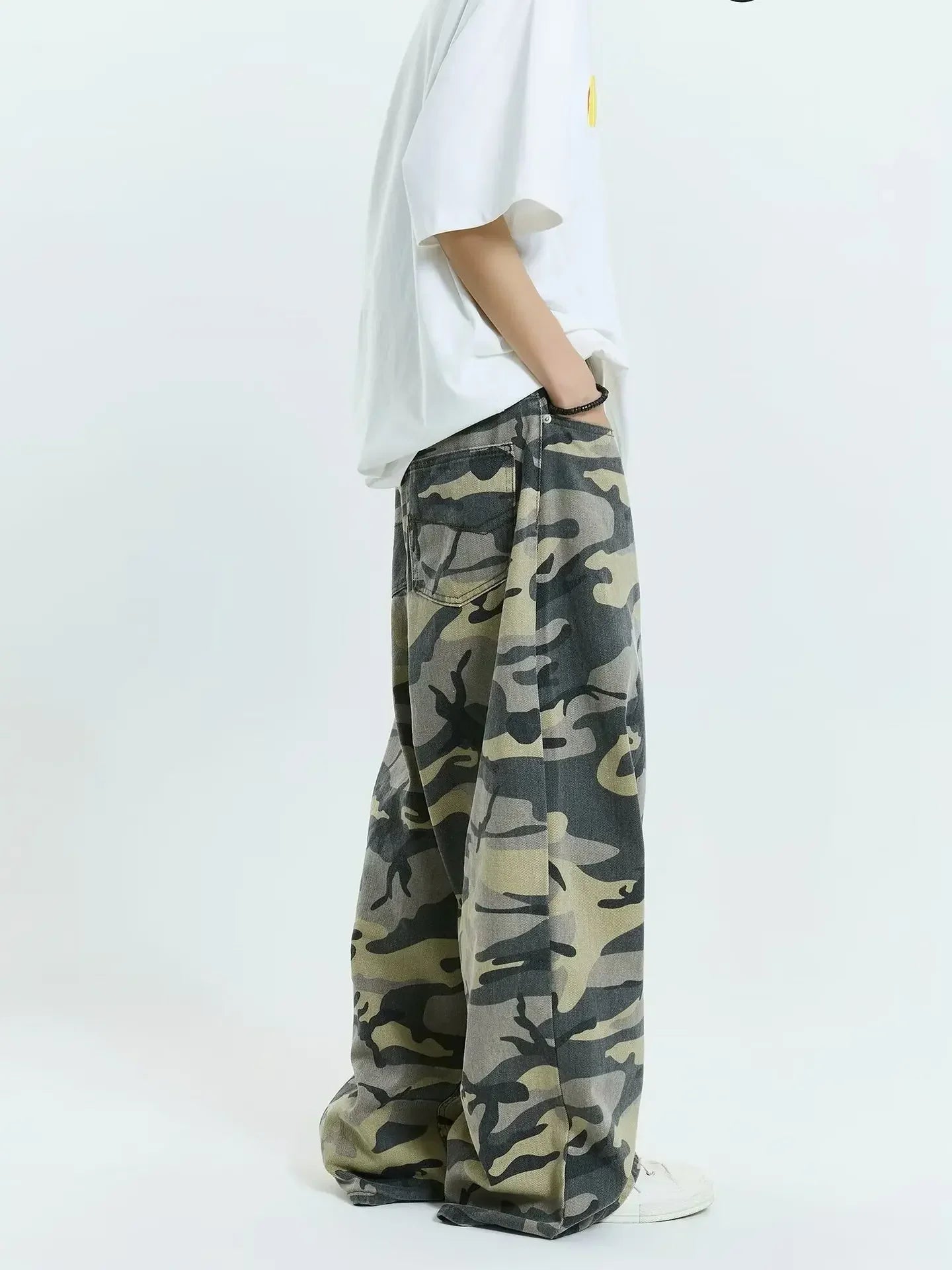 Vintage American Camouflage Straight-Leg Jeans | Camo Colors