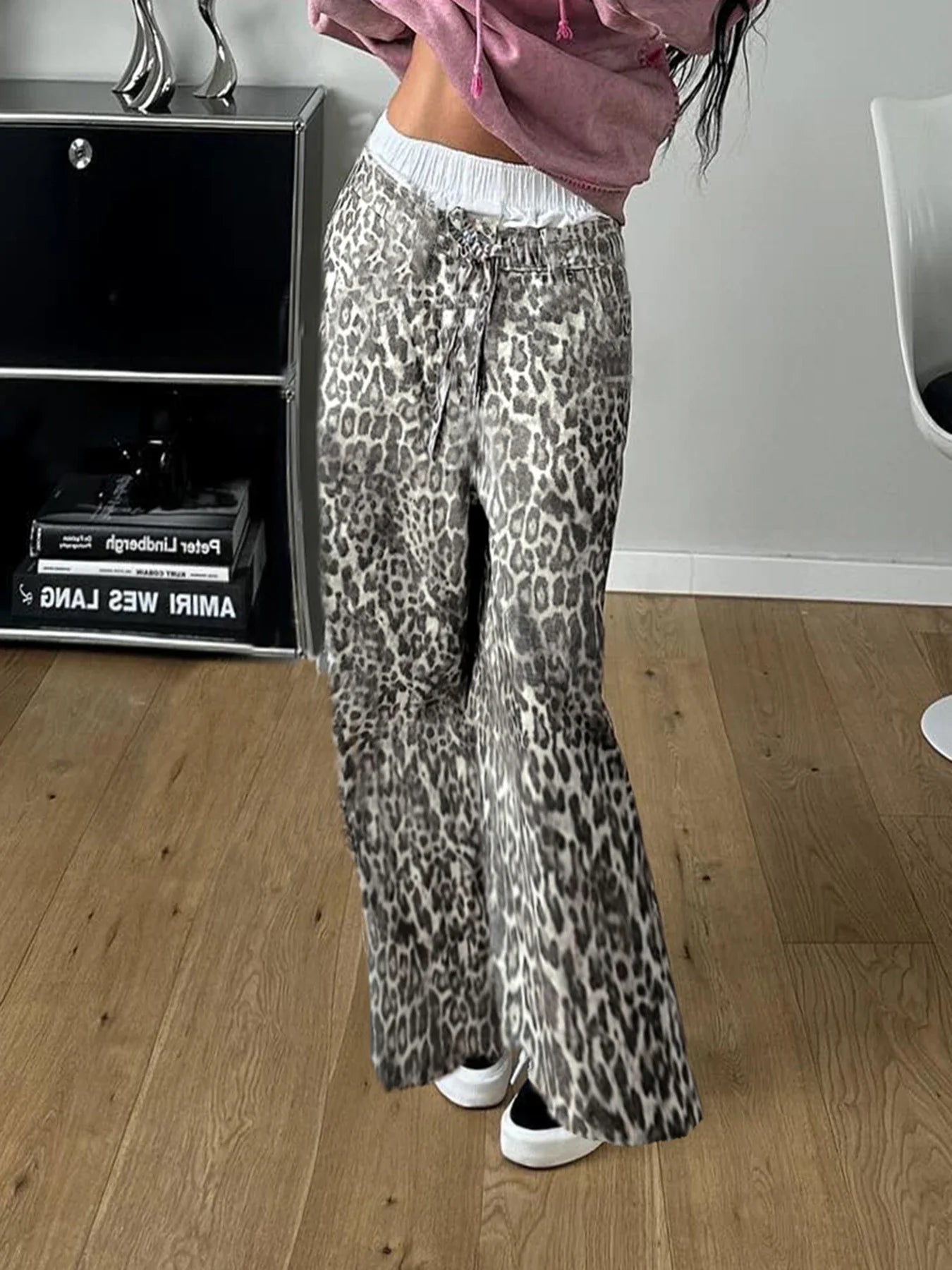 Women's Grey Leopard Print Cargo Pants | Vintage Y2K Style | Camo Colors