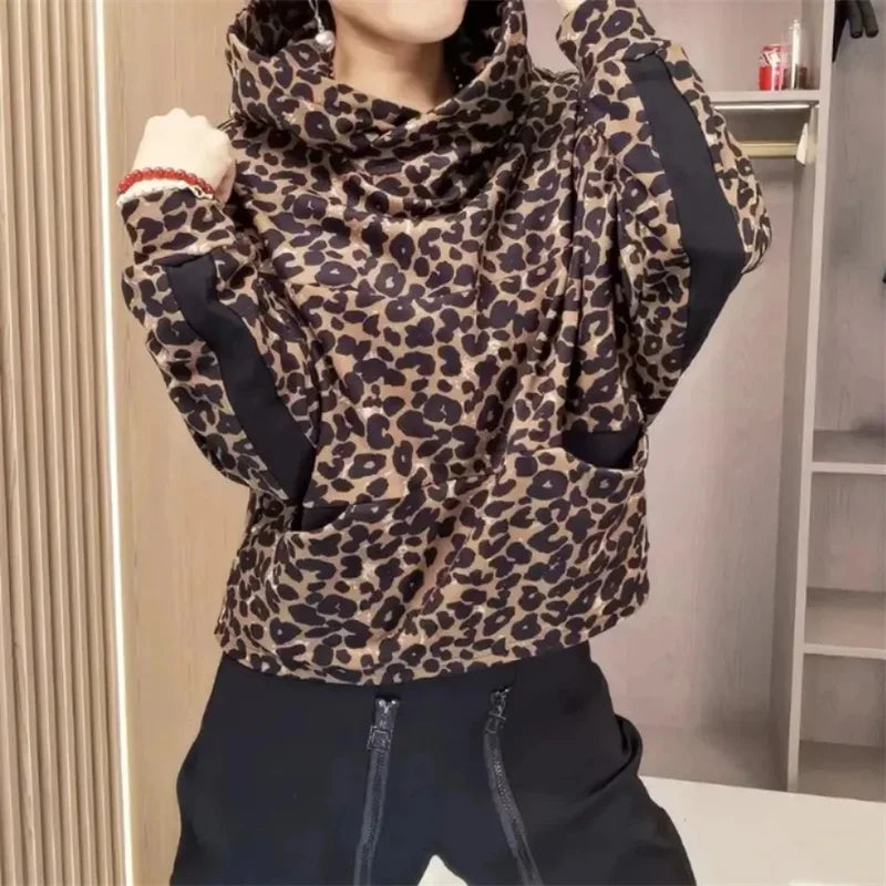 Leopard Print Plus Velvet Padded Hoodie | Camo Colors