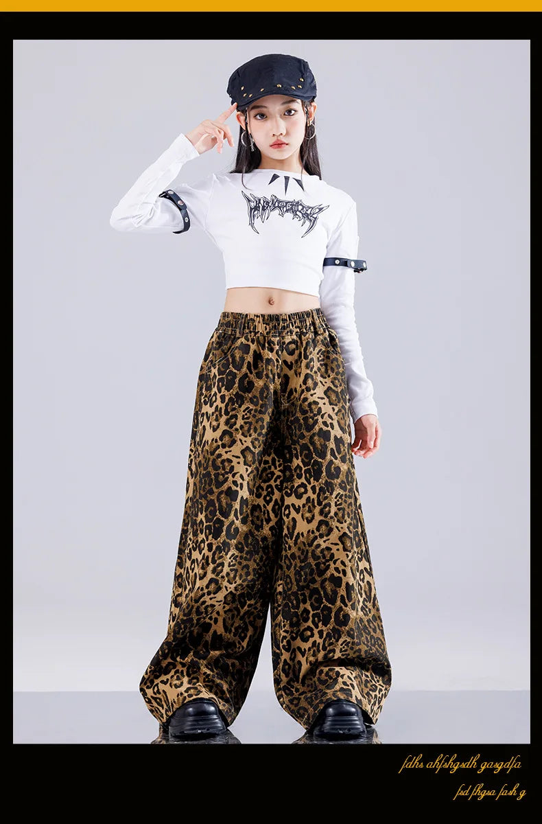 Girls' Hip-Hop Crop Top Camouflage Cargo Pants – Streetwear Style | Camo Colors