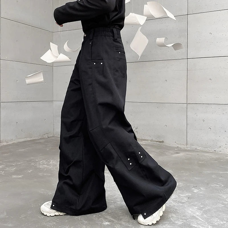 Japanese Style Men’s Wide-Leg Trousers with Pockets 2025 Camo Colors