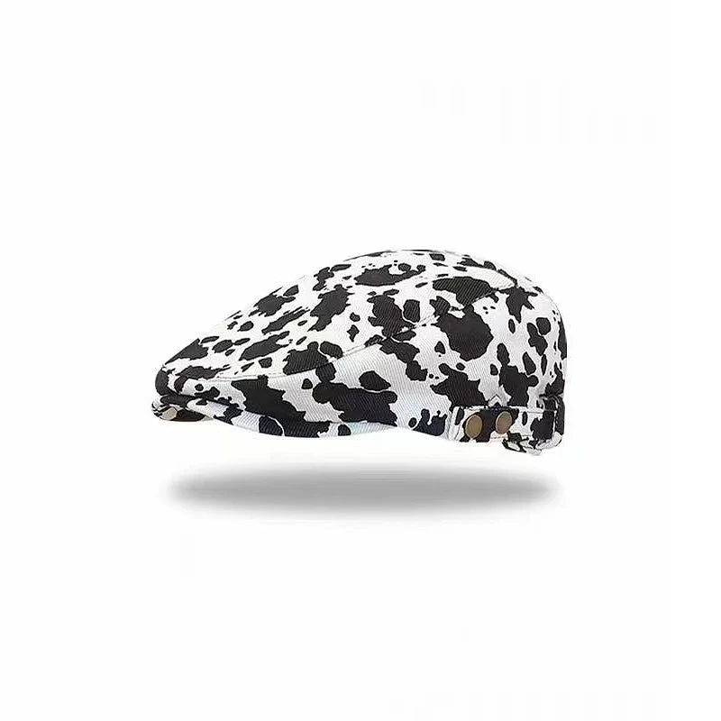 American Retro Leopard Print Duckbill Beret - Niche Fashion Hat | Camo Colors
