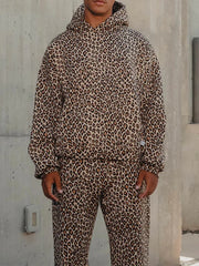 Y2K Streetwear Leopard Print Hoodie – Men's Oversized Pullover | Camo Colors