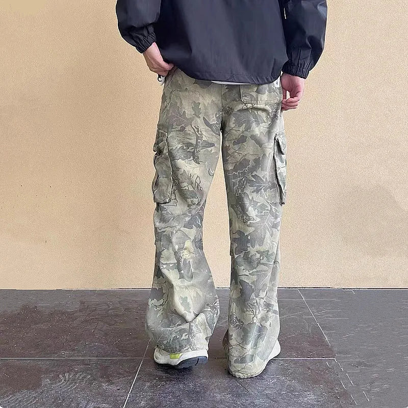 Y2K Baggy Camouflage Cargo Jeans with Side Pockets | Camo Colors