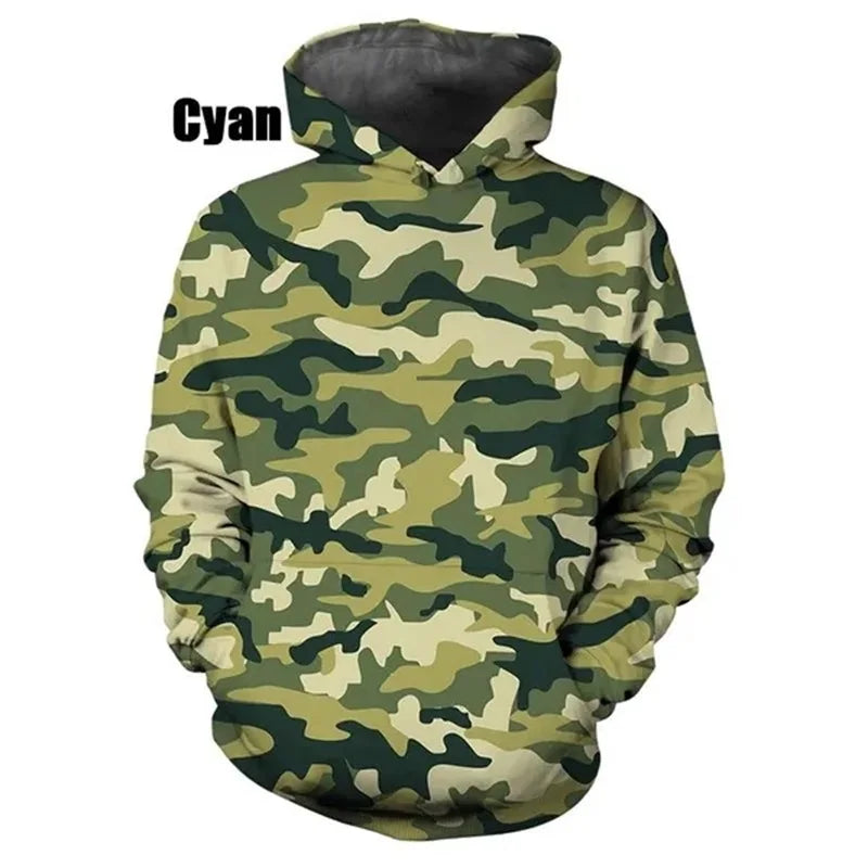 3D Print Camouflage Graphic Sweatshirts For Men Women Fashion Casual Pullover Hoodies Loose Plus Size Streetwear Hoodies | Camo Colors