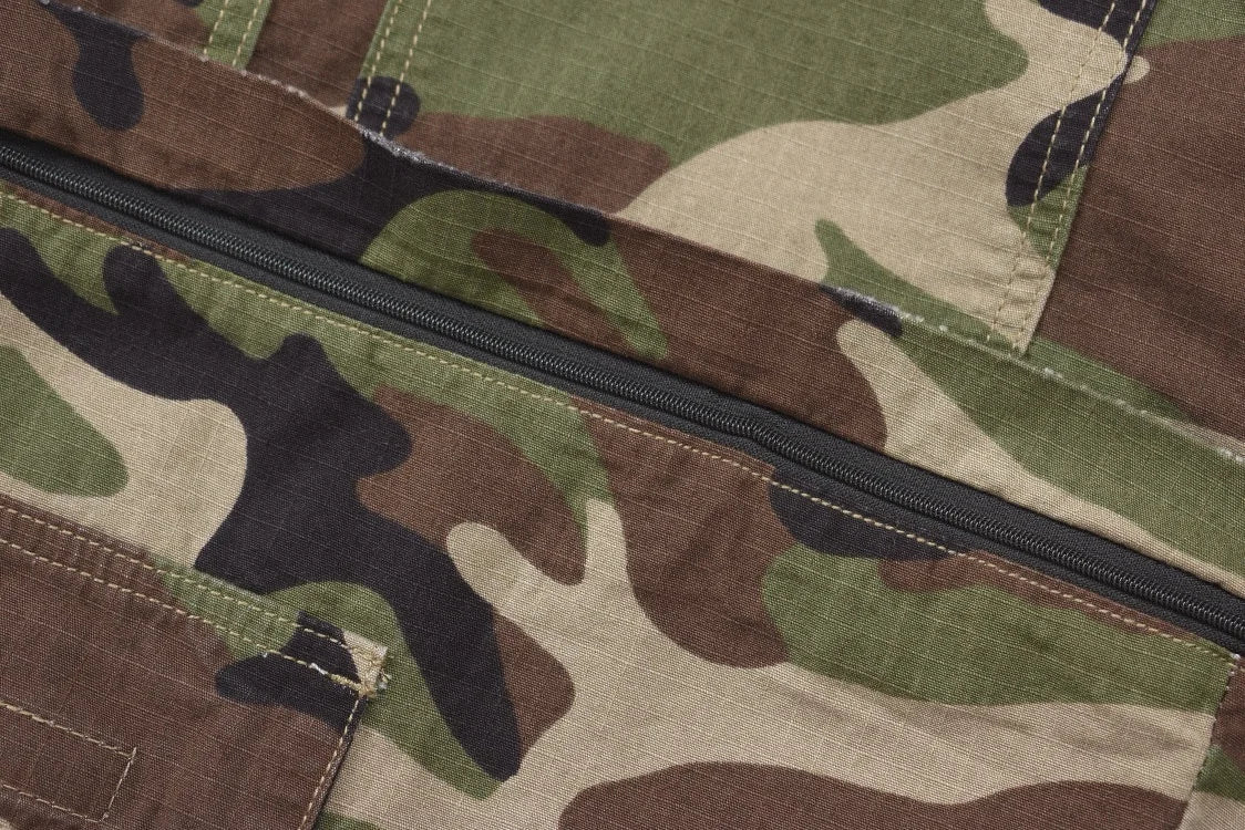 Men's Vintage Washed Camo Spliced Wide-Leg Jeans | Camo Colors